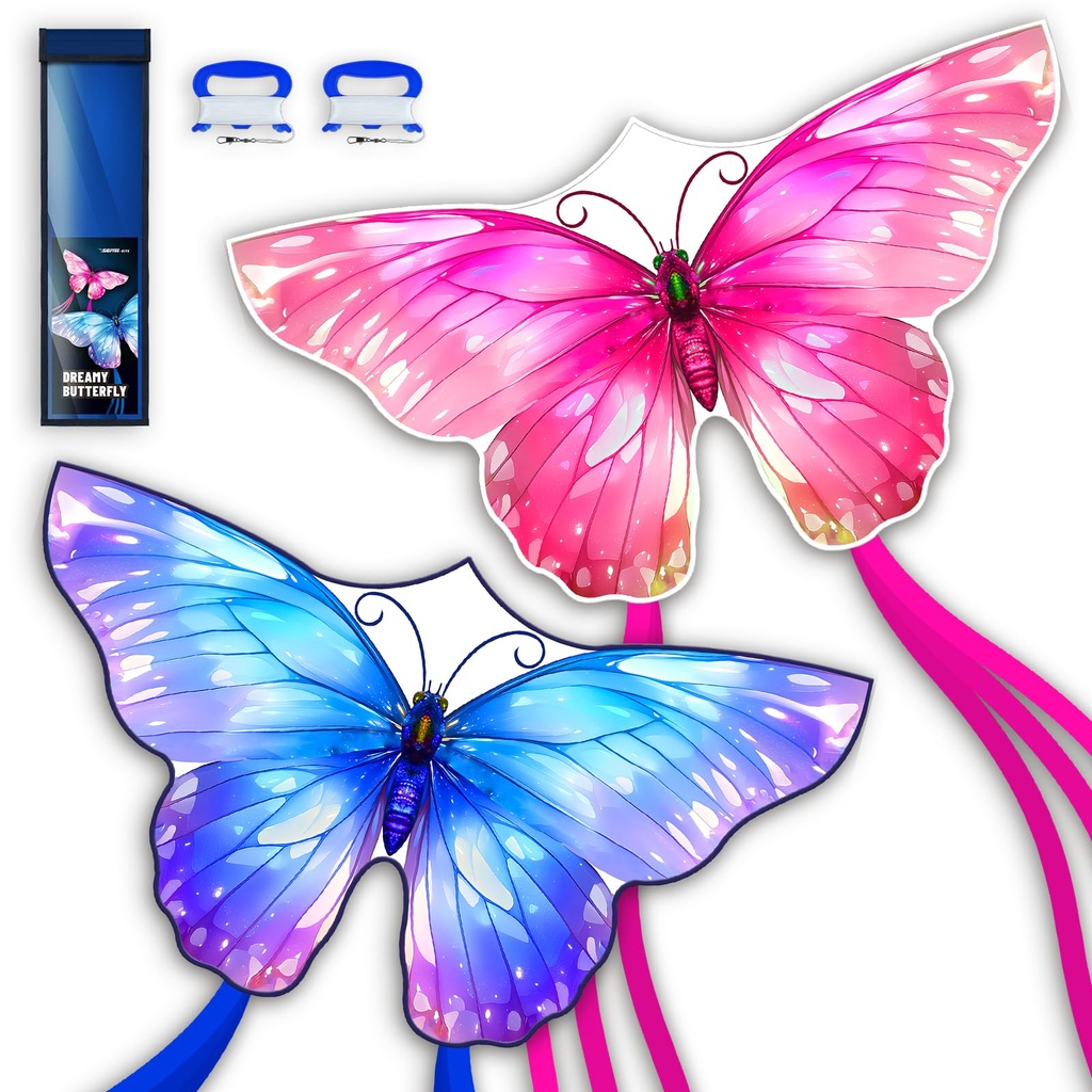 SGftre 2 Piece Set Butterfly Kites for Kids and AdultsÂ´?Ã®Easy to Fly Outdoor Toy for Boys