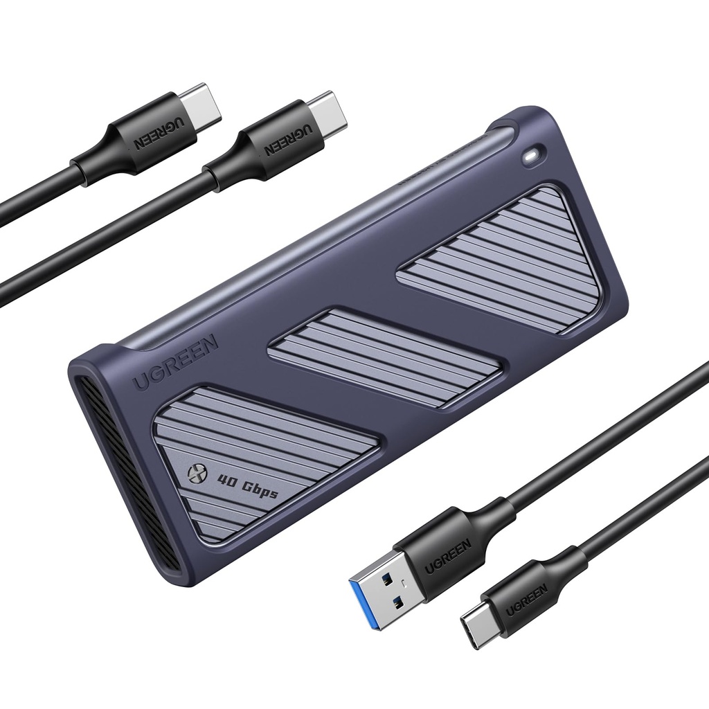 UGREEN M.2 NVMe SSD Enclosure, 40Gbps NVMe Enclosure with USB4, [Lager Aluminum Shell & PWM