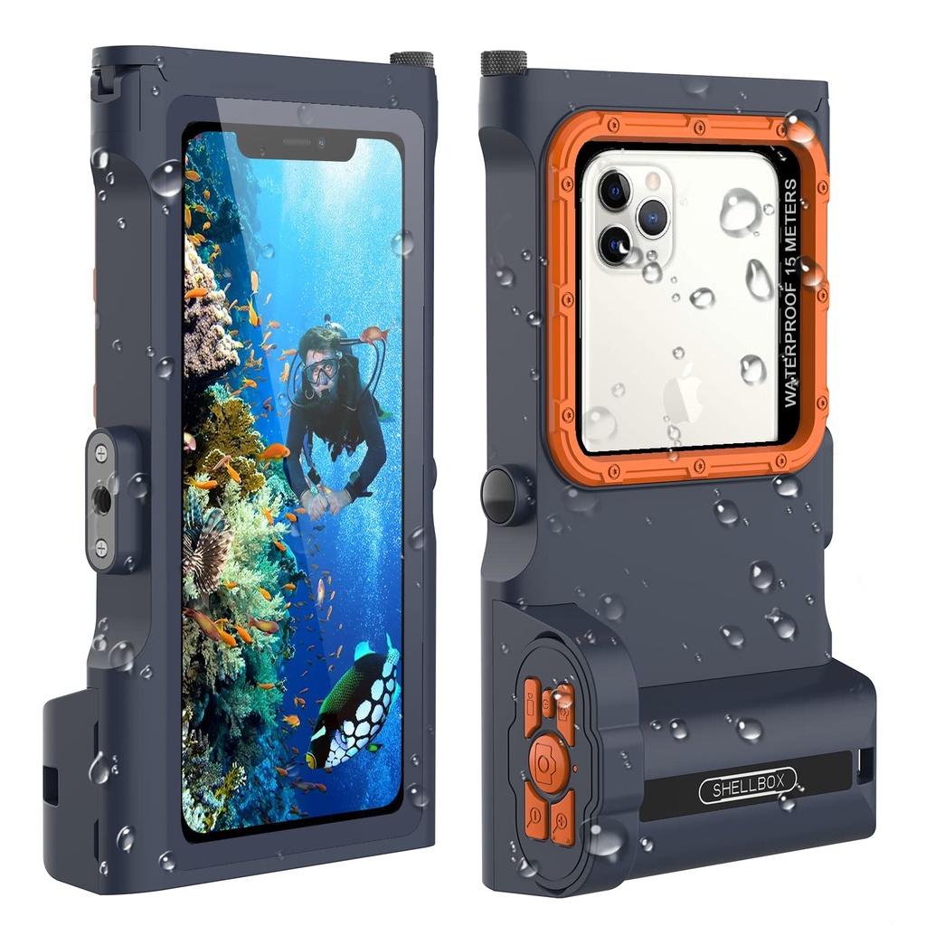 ShellBox IP68 Waterproof Phone Case Underwater Phone Pouch 15m Case with Lanyard for Swimming