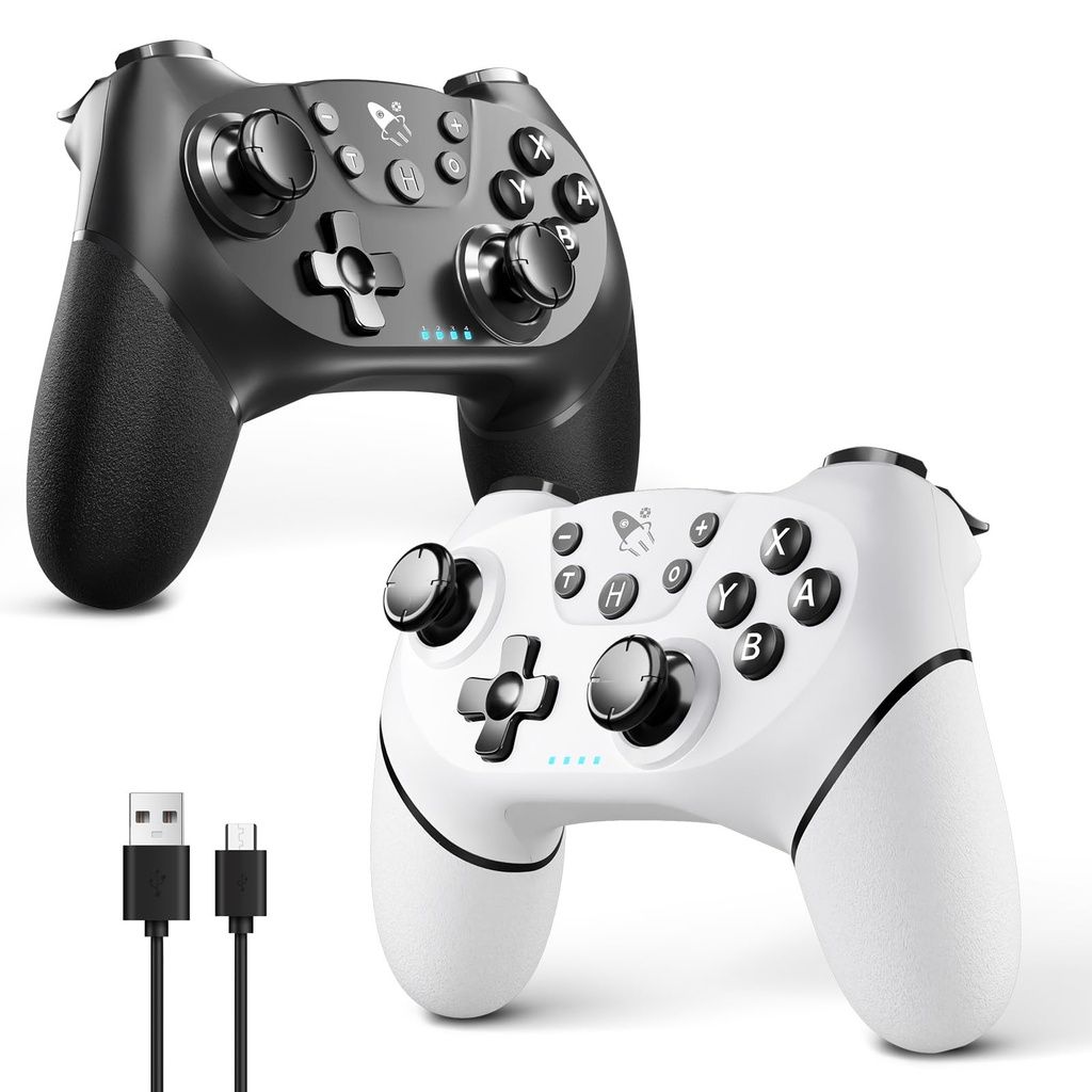 AceGamer 2pcs Wireless Controller for Switch/Switch 2/Lite/OLED, Switch Pro Controller with