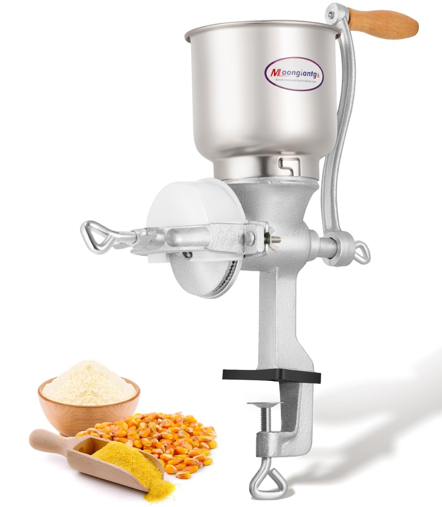 Moongiantgo Manual Grain Mill with ÃÂ†5.1inch Large Hopper & 1.5inch Table Clamp, Milling