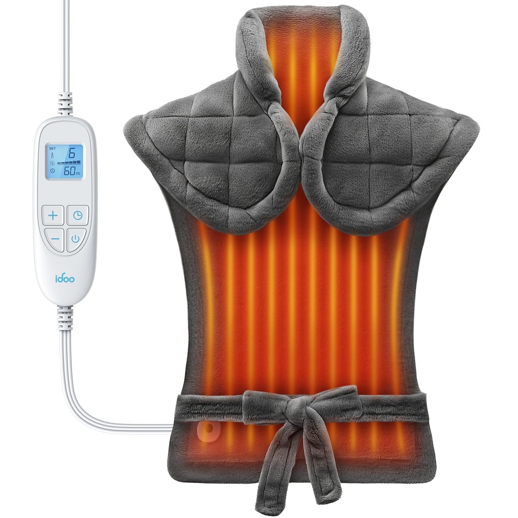 iDOO Heat Pad for Back Pain Relief, Birthday Day Gifts for Mum Women Men Him Her, Weighted