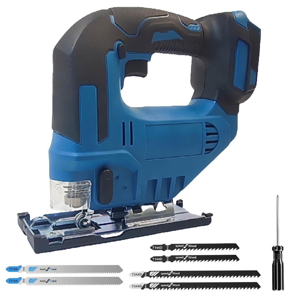 Cordless Jigsaw Compatible with Makita Battery,Electric Jig Saw 21V 750W with 3 Orbital Sett