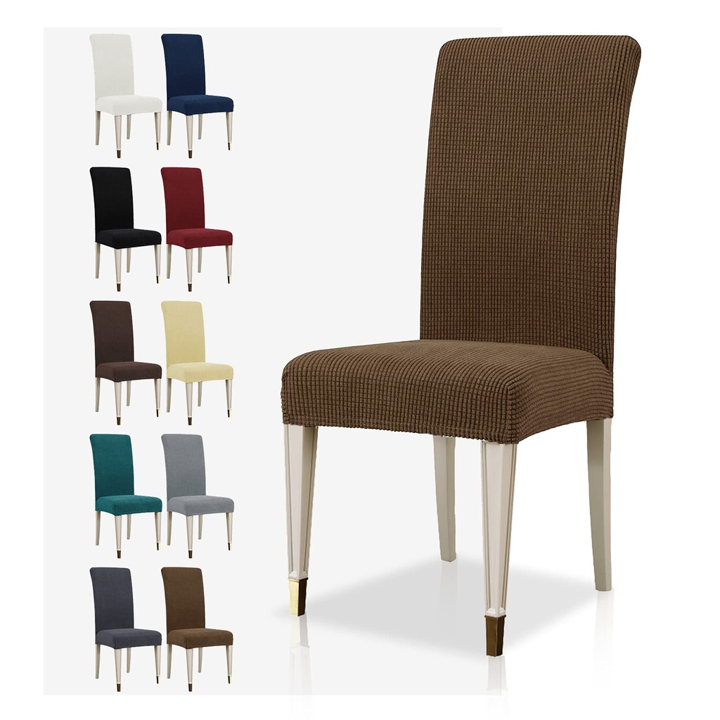 MAXIJIN Super Stretch Dining Room Chair Cover Jacquard Spandex Dining Parsons Chair Slipcov