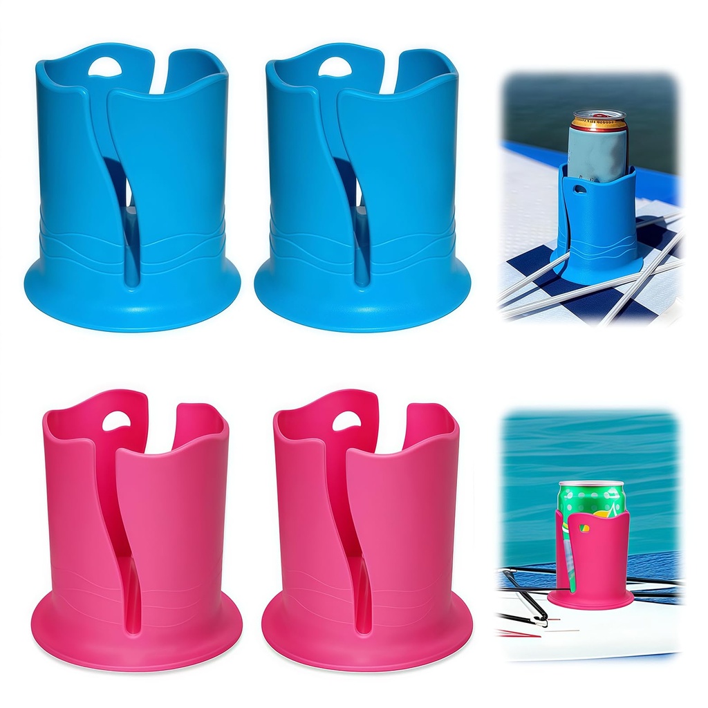 Kayak Drink Holder, 4 PCS Paddle Board Drink Holder, Universal Kayak Drink Cup, Multifuncti