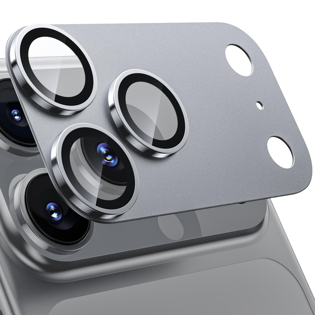 WSKEN for iPhone 17 Pro Camera Lens Protector - Matte Metal Plate Military Grade Shatterpro