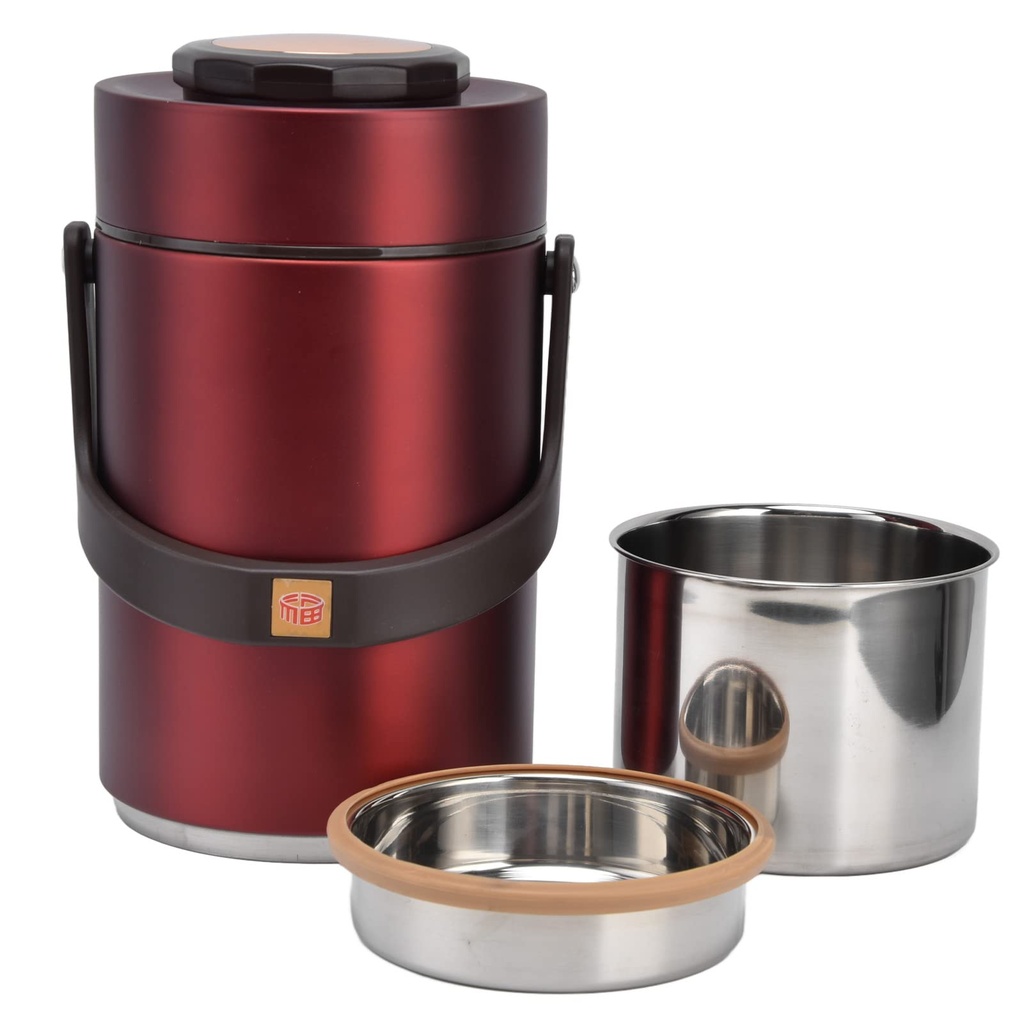 Jenngaoo Stainless Steel Vacuum Insulated 2300ml Lunch Box - 3-Tier Stackable Leakproof Ther