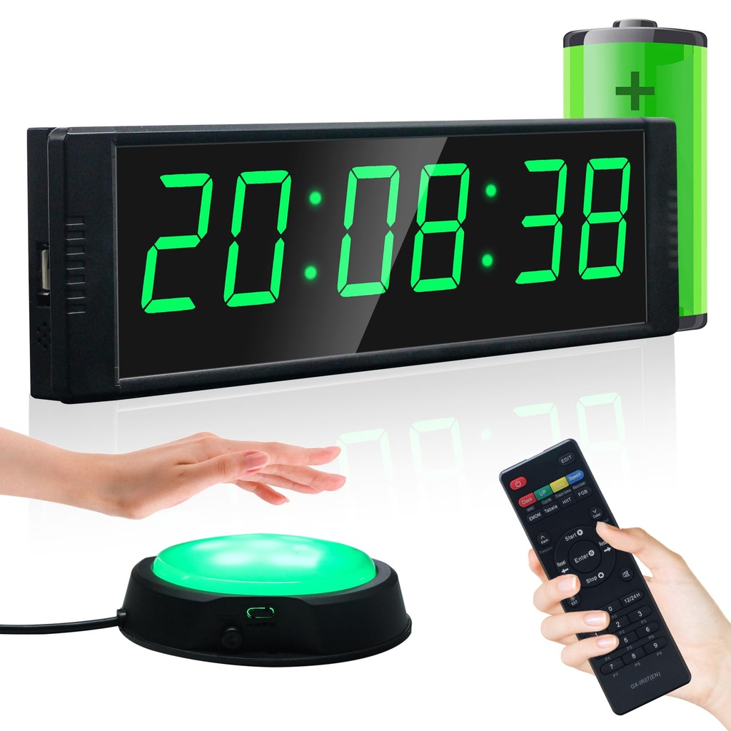 Ousmile Gym Timer Clock for Home Gym, Fitness Timing with Start/Stop Button, Interval Timer