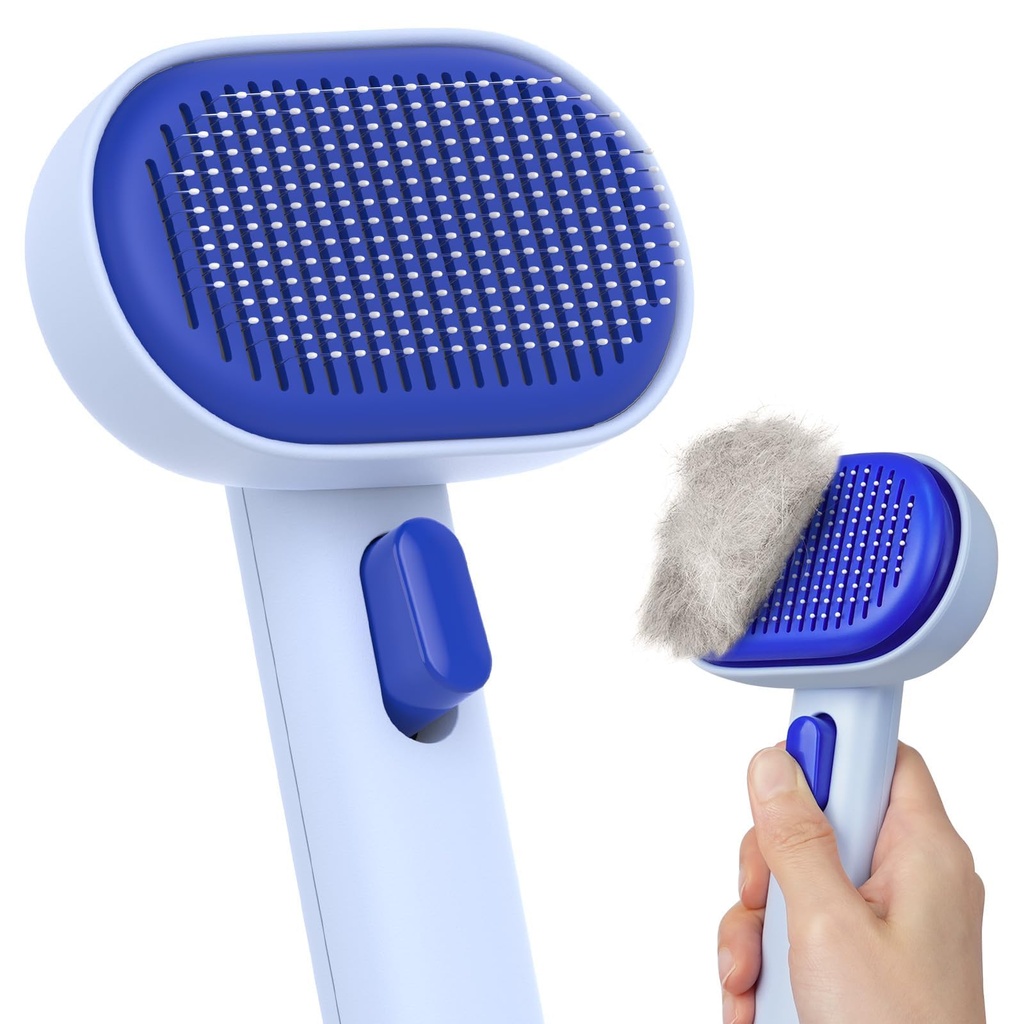 aumuca Cat Dog Brush for Short Haired Cats Dogs, Painless Deshedding Comb with Gentle Tooth