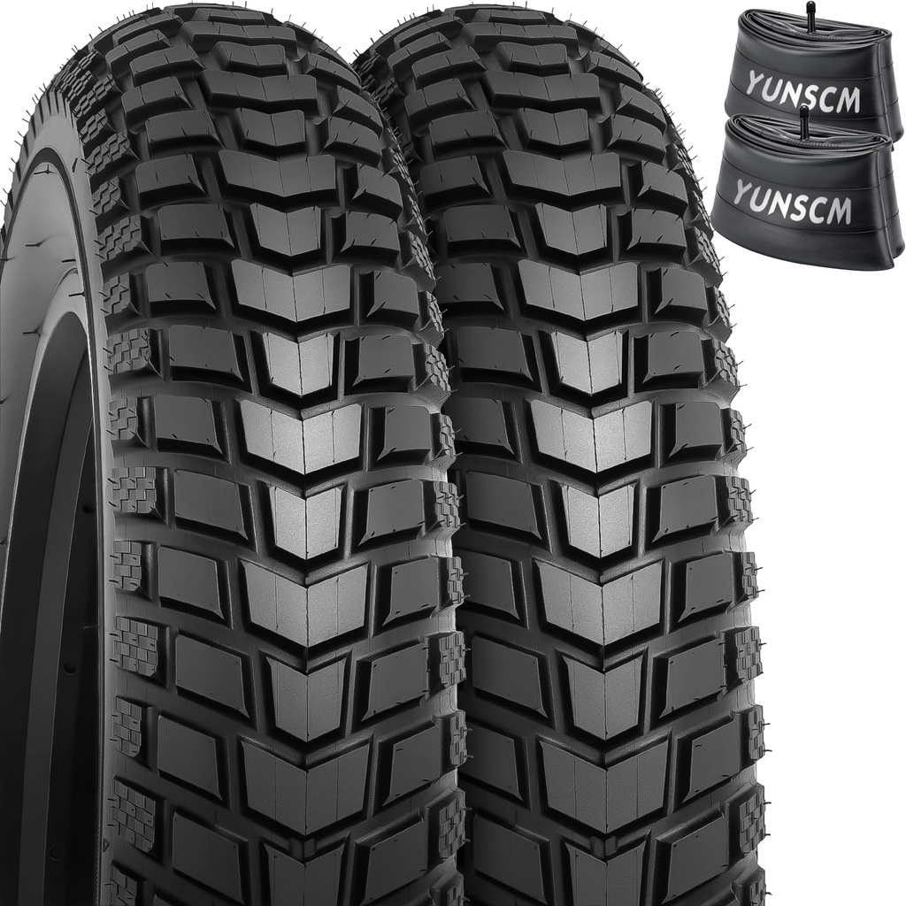 YunSCM 2Pcs Foldable 26 inch E-Bike Fat Tyres 26x4.0 Tires 98-559 Bicycle Tyres and 26" Inne