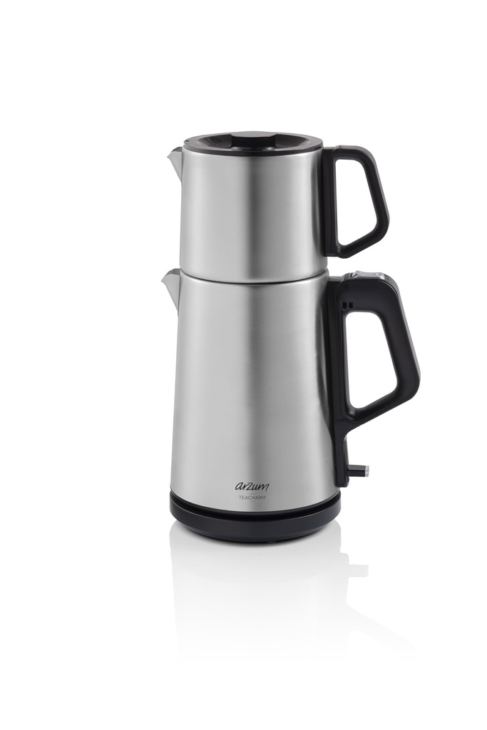 Arzum TeaCharm Turkish Tea Maker, Stainless Steel, Auto Shut-Off, Boil-Dry Protection, INOX,