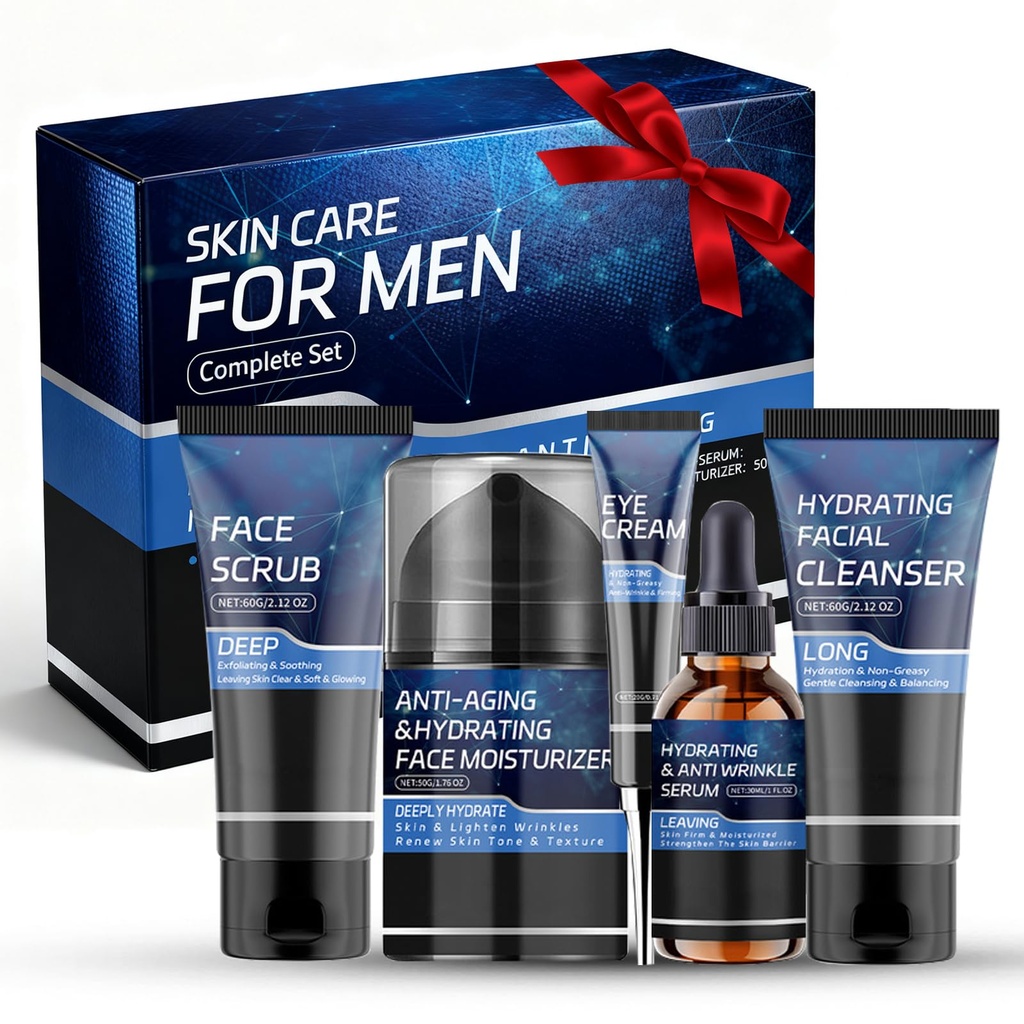 Ultimate 5-In-1 Skincare Gift Sets For Men, Mens Skincare Set - Daily Grooming Mens Gift Se