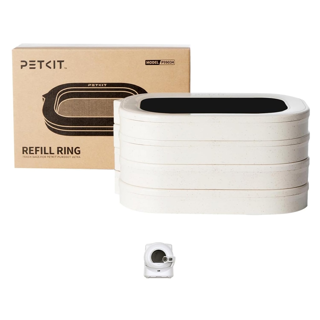 PETKIT 4 Packs Refill Ring for Purobot Ultra Auto-Packing Cat Litter Box,Replacement Waste 
