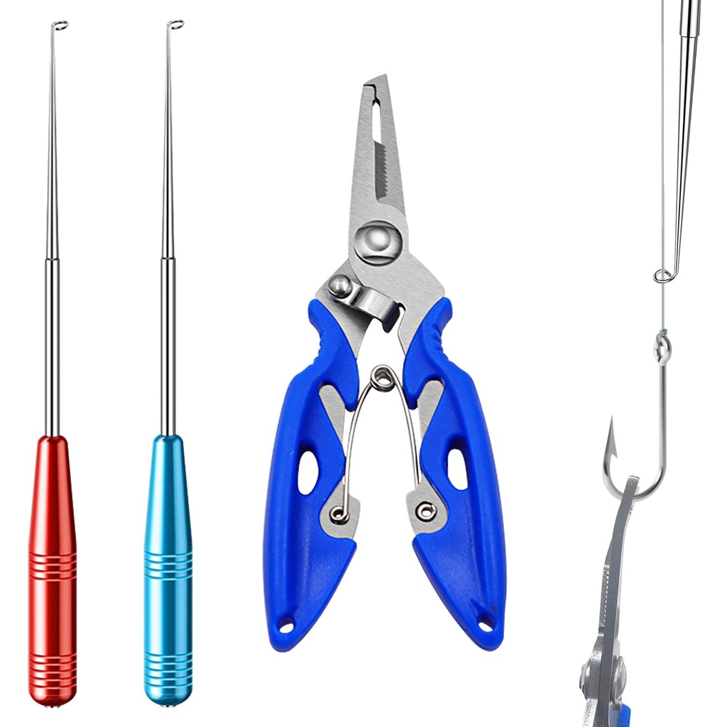 Zasjon 2 Pieces Fishing Hook Remover Tool with Fishing Pliers Hook Remover, Stainless Steel