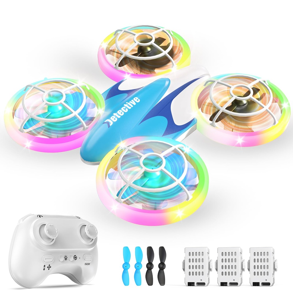 HOTOIQ Mini Drone for Kids Gifts for 6-10+ Year Old Boys Girls, 6 LED Lighting Modes