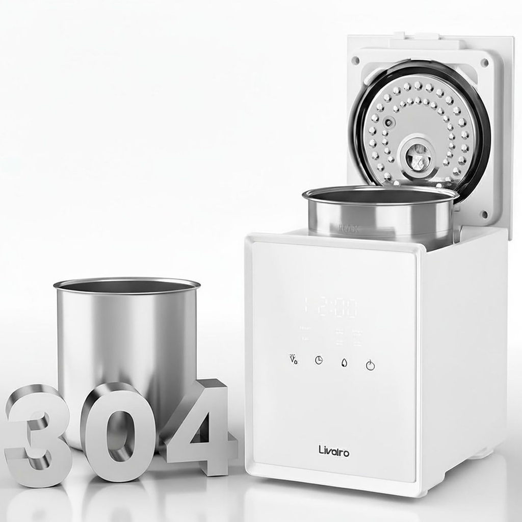 Livatro Humidifier for Bedroom,3L Top Fill Stainless Steel Warm Mist Humidifiers 