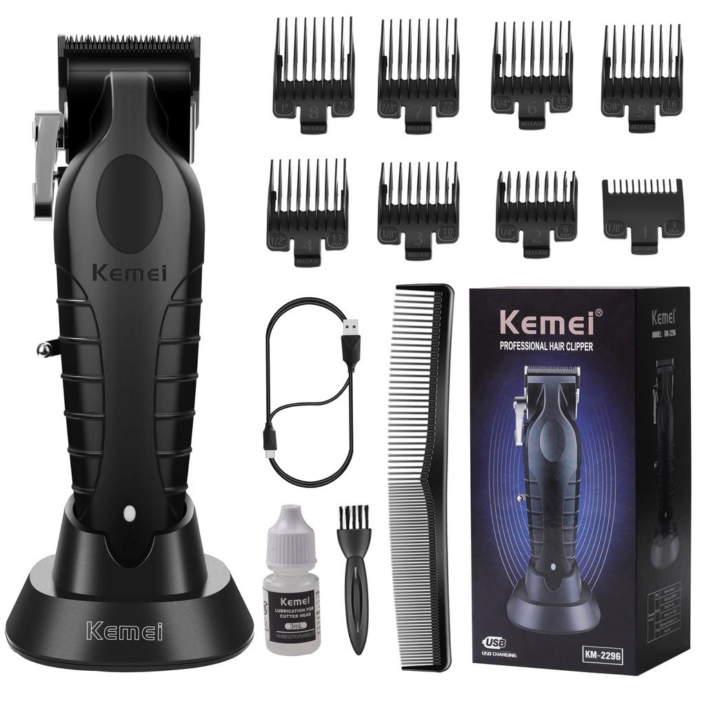 KEMEI 2296 Professional Hair Clippers for Men Cord/Cordless Hair Cutting Kits, Hair & Beard