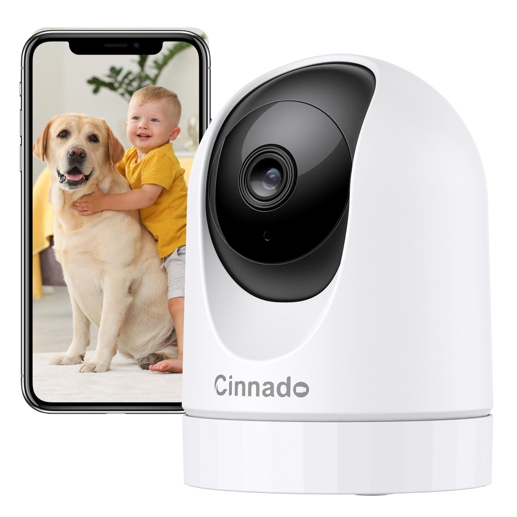 Cinnado 2K Pet Camera, Indoor Camera, Dog Camera, 360° Home Security Cameras with APP Connection