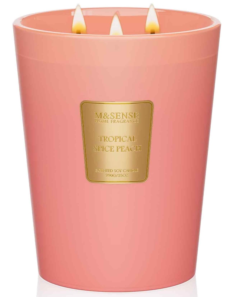 M&SENSE Tropical Spice Large Soy Scented Candle Gifts for Men Strong, 990g 150H Extra Large