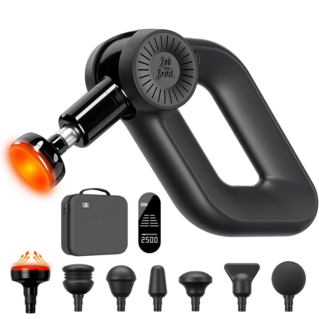 Bob and Brad D6 Pro Plus Massage Gun with Heat, Professional Deep Tissue Muscle Massager