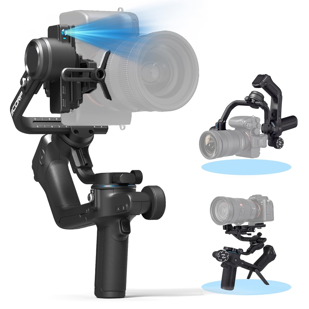 FeiyuTech SCORP 2,3-Axis Gimbal Stabilizer for Mirrorless/DSLR (Sony FX3/A7IV, Canon R6)