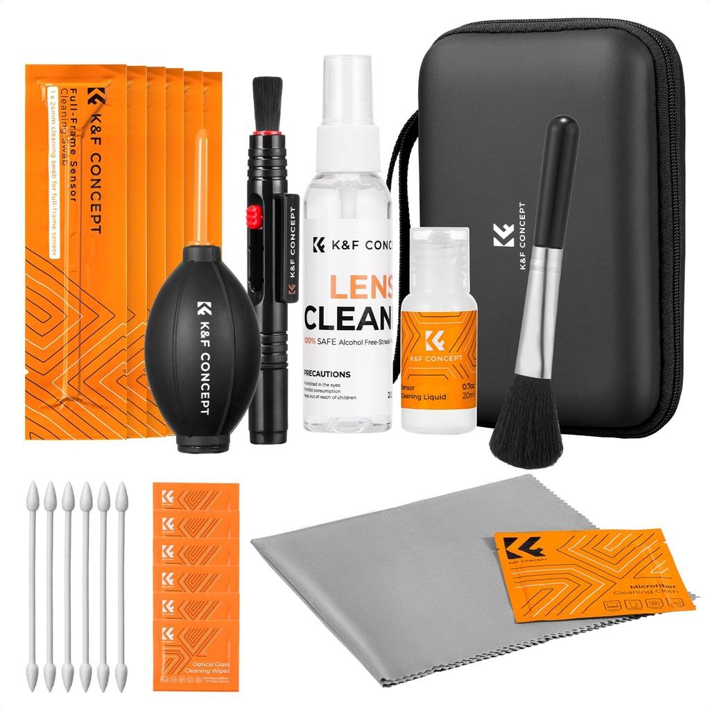 K&F CONCEPT 25 in 1 Camera Cleaning Kit with Air Blower, Lens Pen, Cleaning Cloth, Screen 