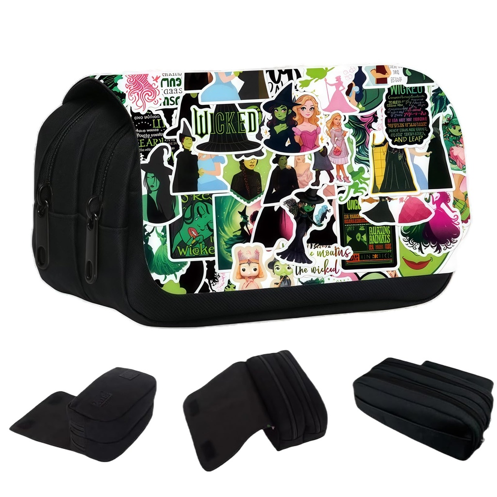 NIEEKRUN Cartoon Pencil Case Magic Anime Pencil Bag Big Capacity Stationery Bag Supplies Bo