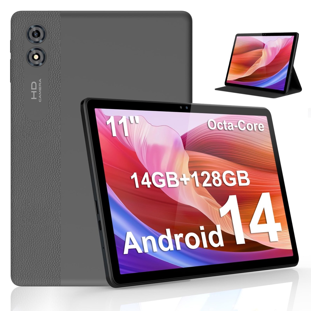 ascrecem Tablet 11 Inch Android 14 Tablet Octa Core 14GB RAM 128GB ROM 1TB Scalable 8000mAh Battery