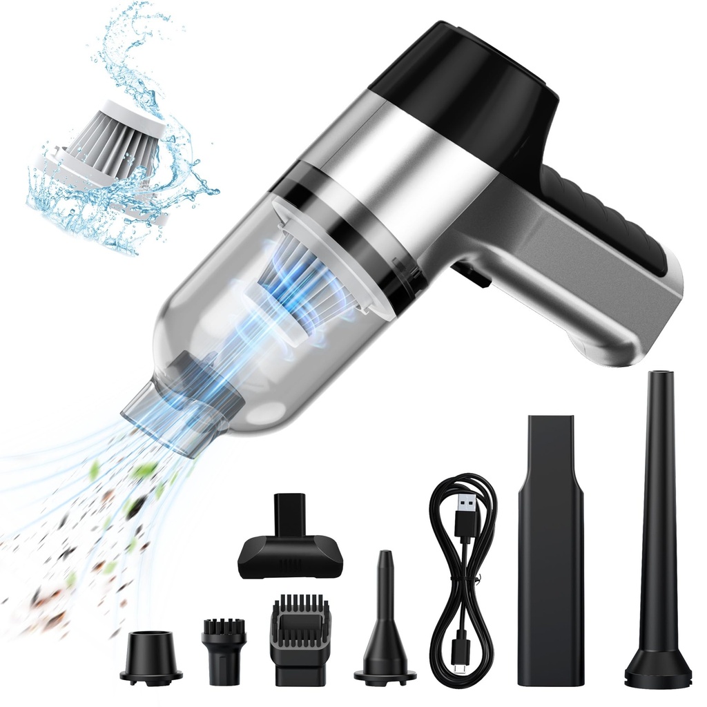 BUICXJKZ Car Vacuum Cleaner Cordless, Mini Portable Rechargeable Hand Held Vacuuming