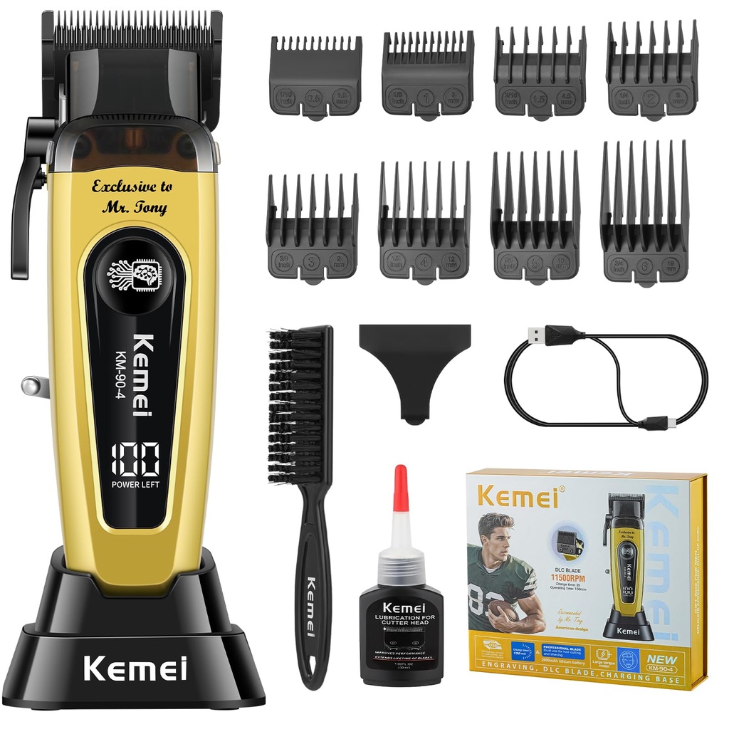 KEMEI 90-4 Professional Hair Clippers for Men, 11500 RPM Barber Clippers with LED Display, C