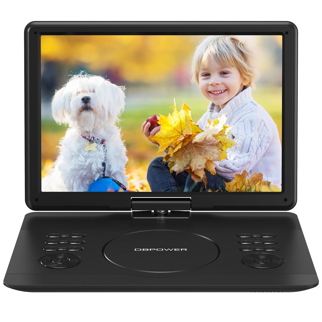DBPOWER 16.9" Portable DVD Player with 14.1" Swivel HD Large Screen, with 6 Hrs 5000mAH 