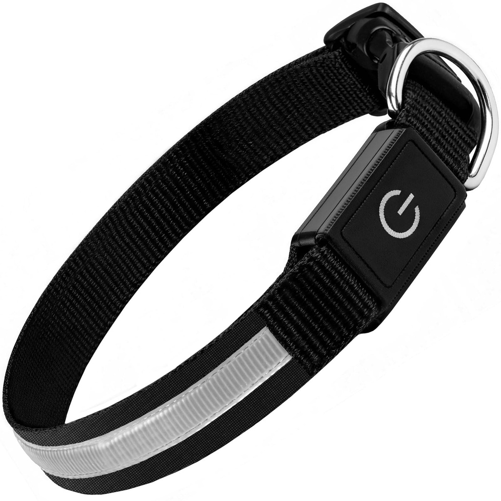 XHDA Light Up Dog Collar Rechargeable, 7 Colored LED Waterproof Flashing Dog Collar Lights w
