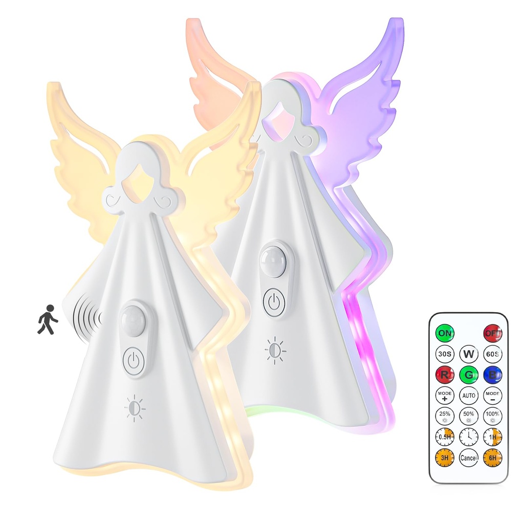 WOBANE Motion Sensor Night Lights,Dimmable Touch Lamps Bedside with Timer,18 Color Mode,Rech