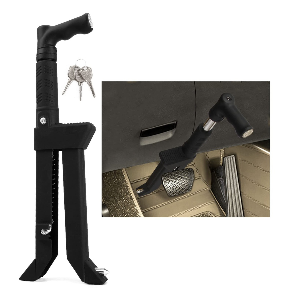 Car Brake Pedal Lock, Heavy Duty Anti-Theft Device Clutch Lock, Quick Installation & Release