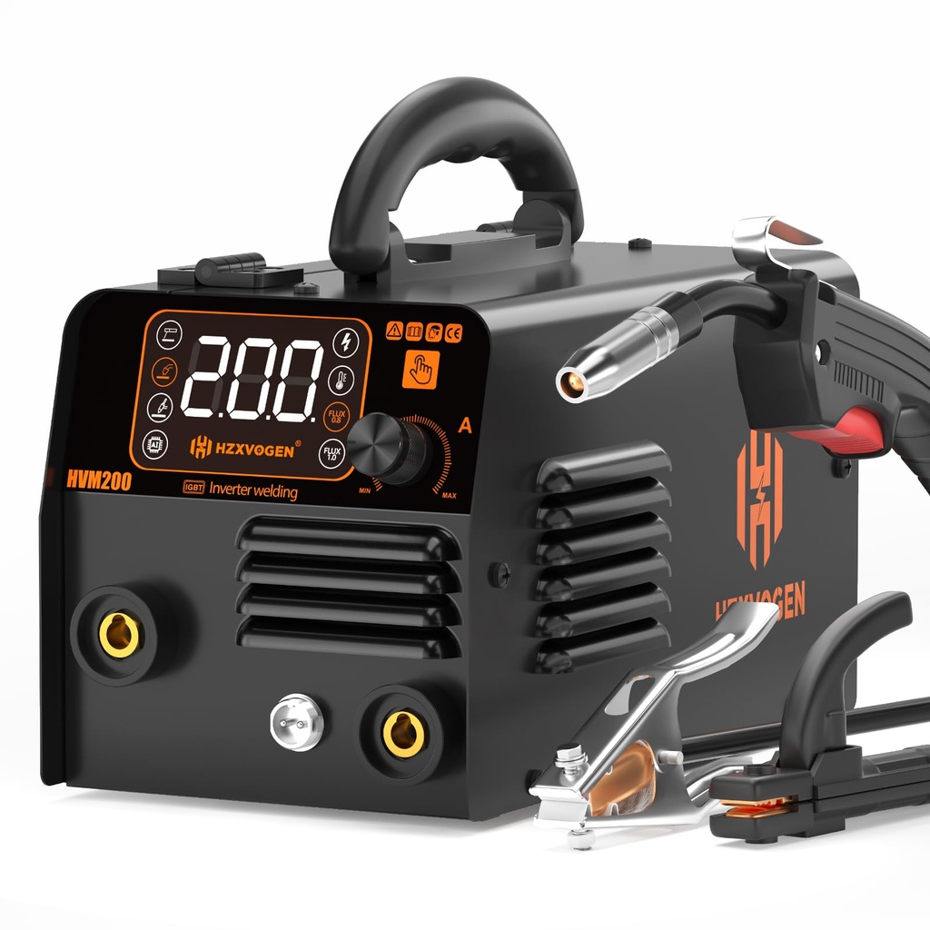 H HZXVOGEN 135A Gasless MIG Welder, 3 in 1 Flux Core/Lift TIG/MMA Stick Welding Machine, 240