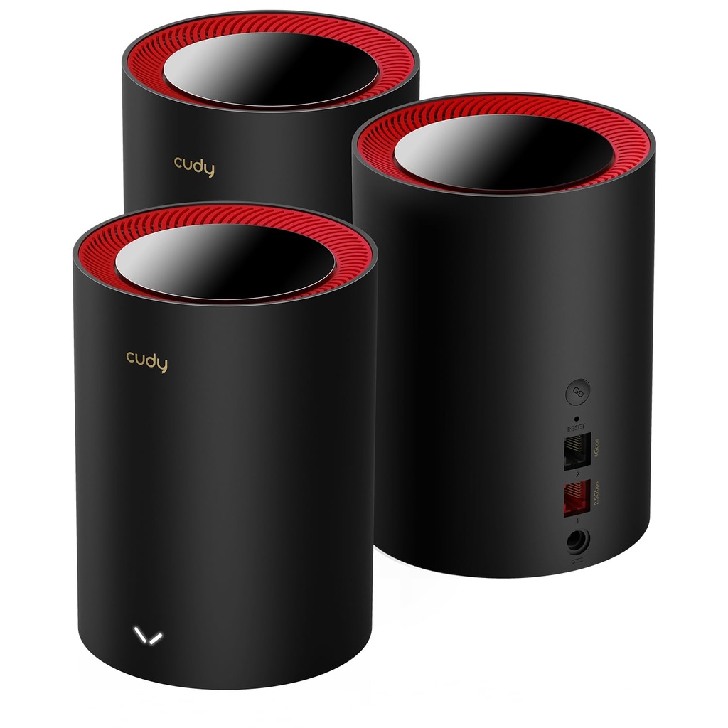 Cudy AX3000 2.5G Whole Home Wi-Fi 6 Mesh System, Up to 7000 Sq.Ft., 2.5G WAN, Ethernet Back