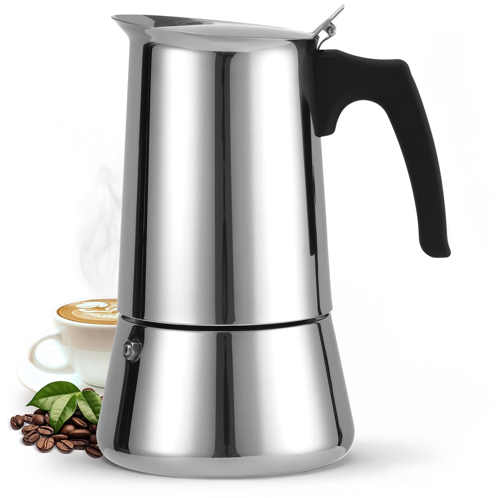 Godmorn Espresso Maker Stovetop, Moka Pot 9 Cups 450ml (Italian Espresso Cup = 50ml), Induct
