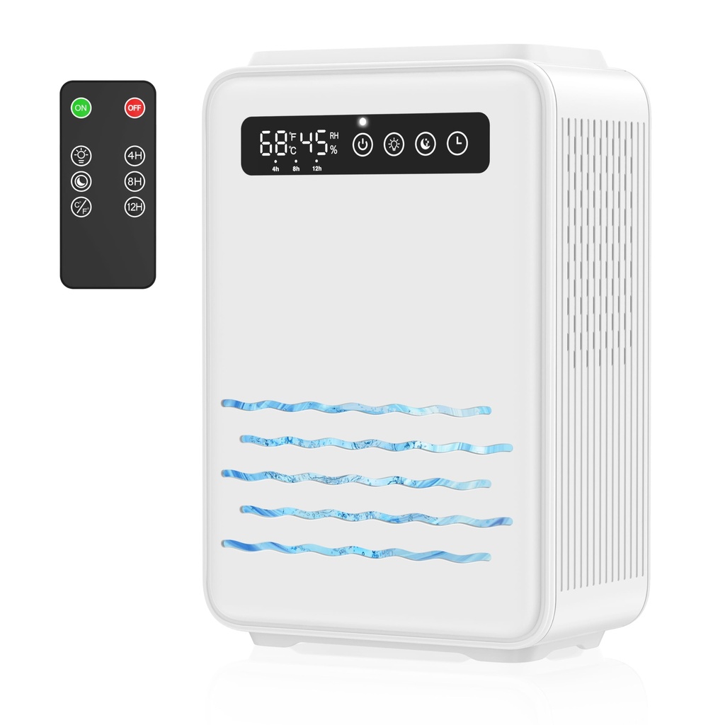 Updated Dehumidifier (Remote control) for Bedroom, 2.8L Water Tank,75mÃ‚Â² Quiet Small Dehum