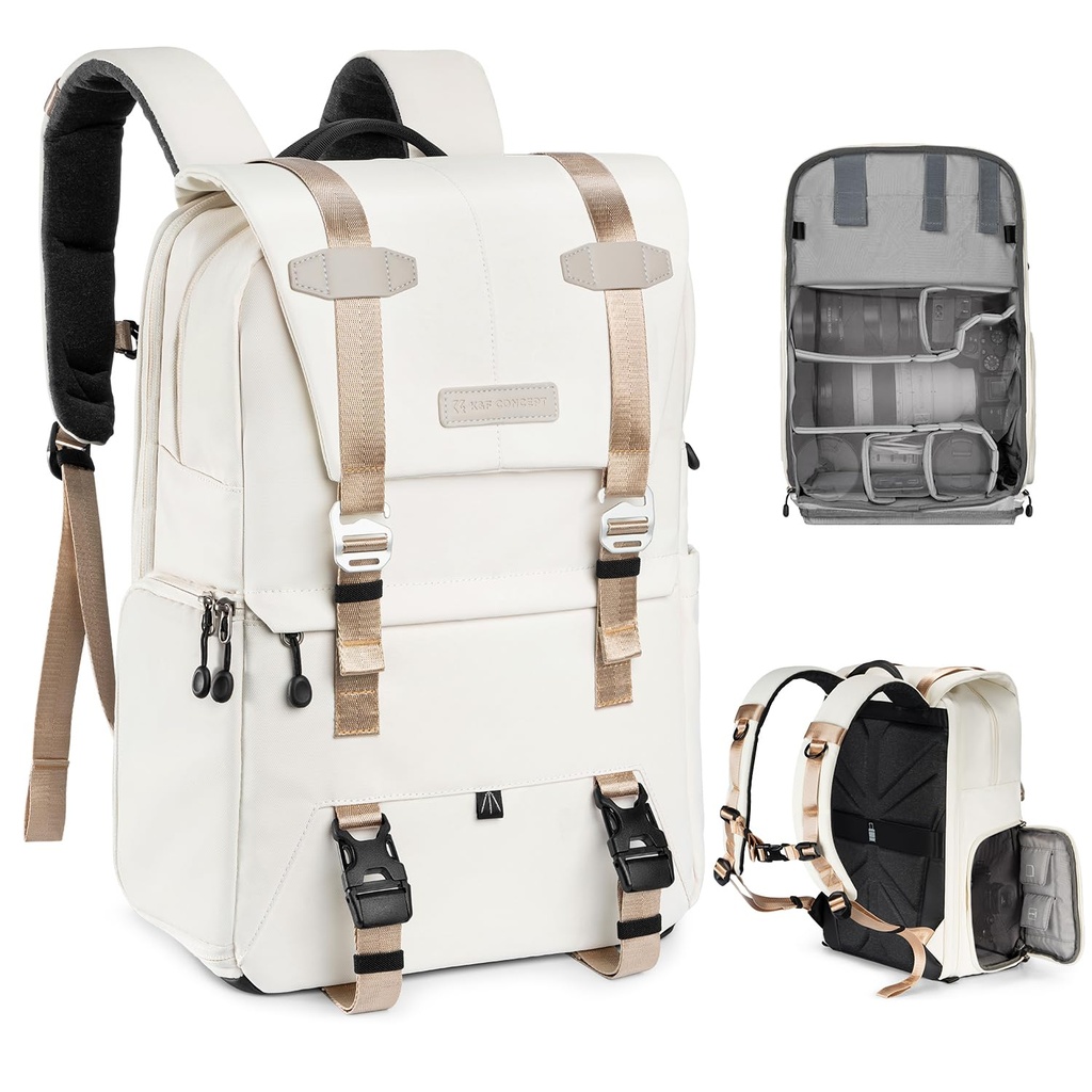 K&F CONCEPT 20L Camera Backpack for Photographers Large Capacity Camera Bags with Raincover