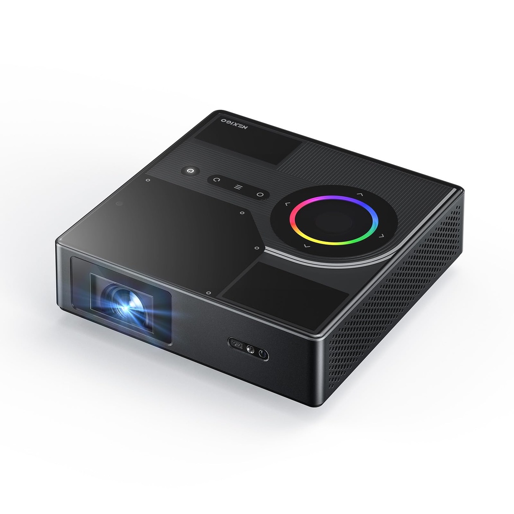 NexiGo Nova Mini, Portable Laser Projector, Google TV w/Netflix, 1080p FHD, 1200 Lumens