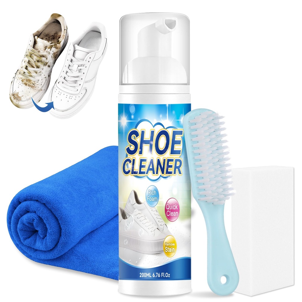 Auensten Shoe Cleaner Kit, White Shoe Cleaner and Sneaker Cleaning Kit for Leather, Canvas