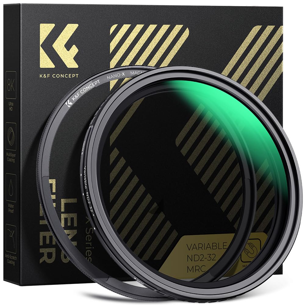 K&F CONCEPT 82mm Magnetic Variable ND2-ND32 Lens Filters Adjustable Neutral Density Waterpro