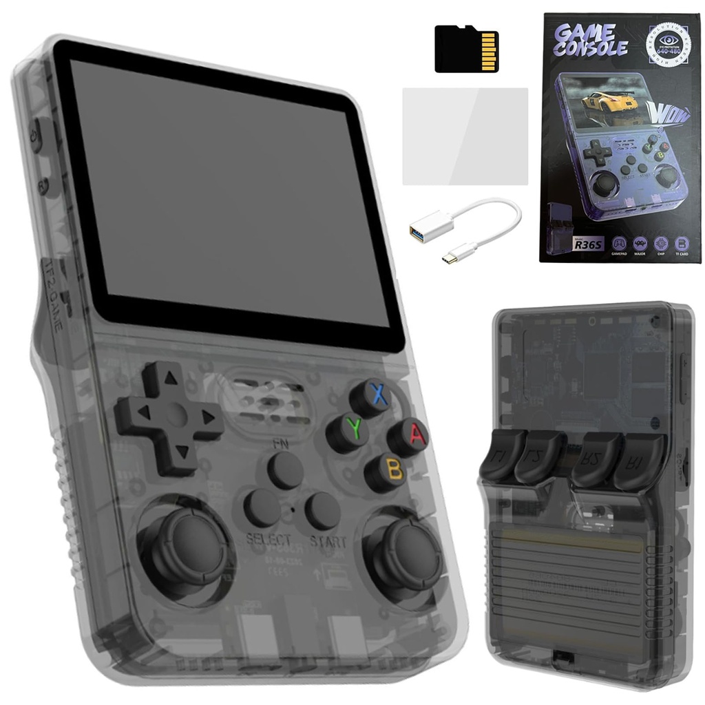 NaiTerpol R36S Retro Handheld Game Console,3.5 Inch IPS Screen Built-in 20000+ Classic Games