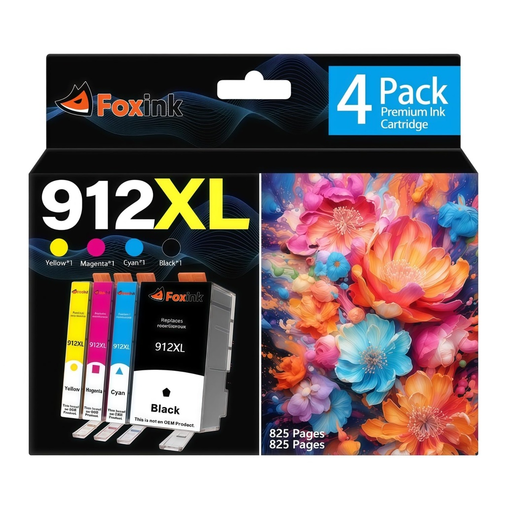 912XL Ink Cartridges Replacement for HP 912XL Ink Cartridges Multipack for HP OfficeJet 8010