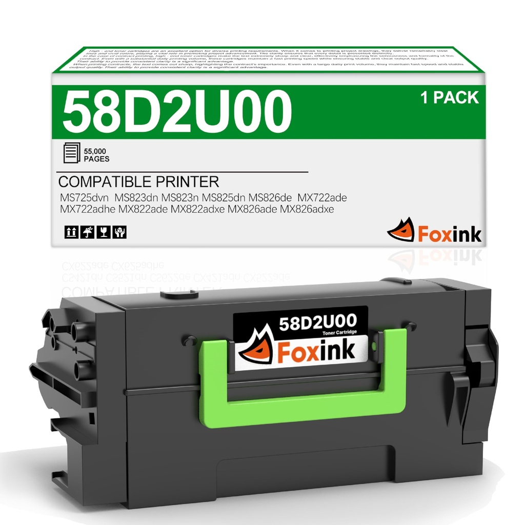 58D2U00 Toner Cartridge Replacement for Lexmark MX822ade Toner Cartridge for Lexmark MX822ad