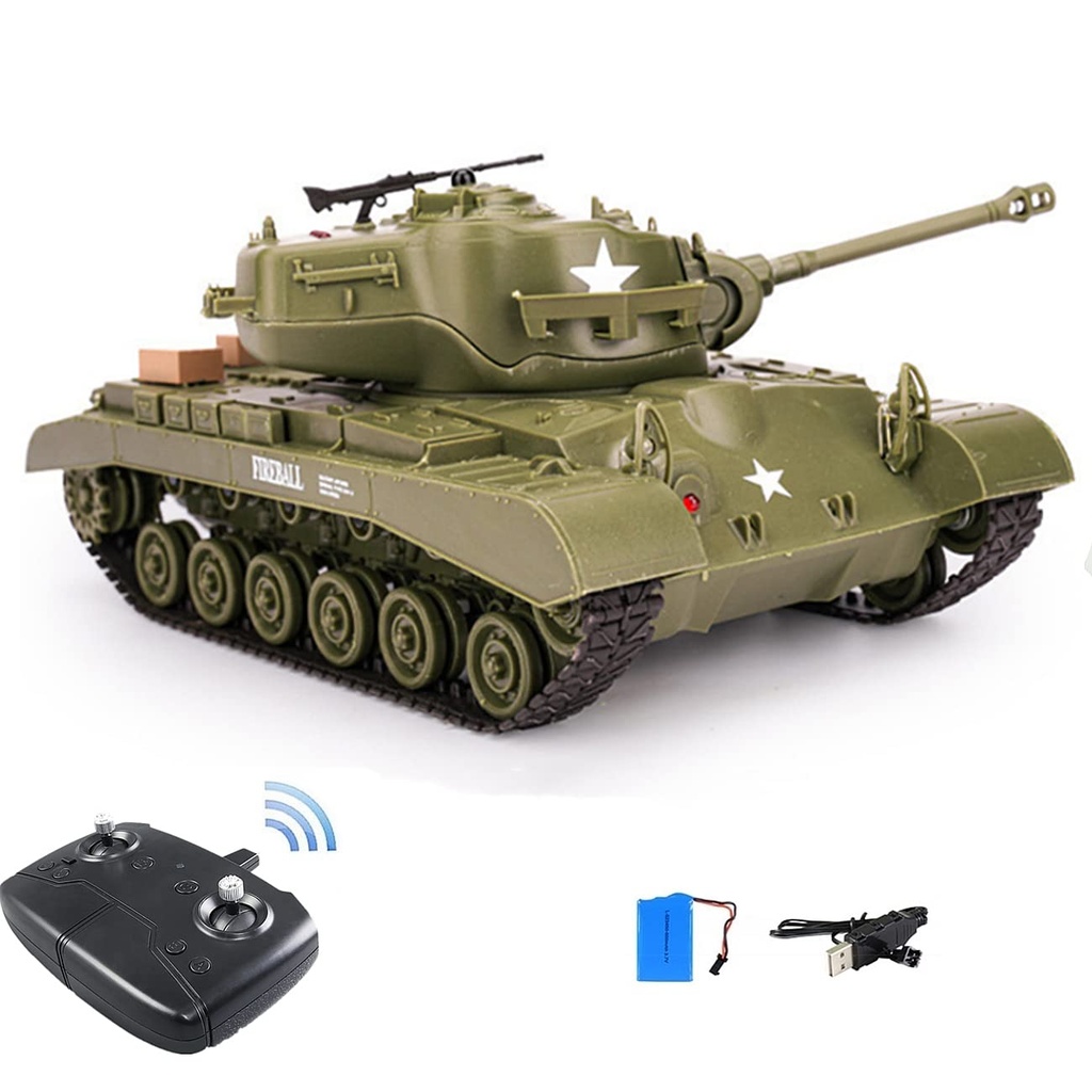 WEECOC RC Tank M26 PerShing Military Truck Vehicles Remote Controlled Battle Tank Model 320