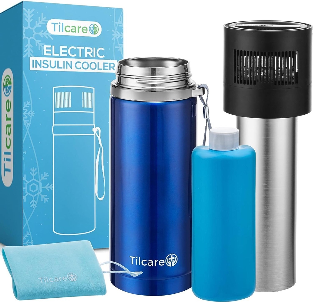 Electric Insulin Cooler Travel Case with USB Charger & Bio Gel by Tilcare - Unlimited Hours