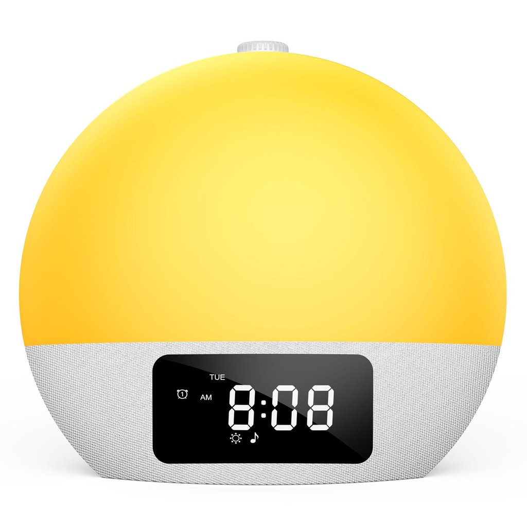 Sunrise Alarm Clock, Wake-up Light, 9Min Snooze, Bedroom Night Lamp, 25 Soothing Sounds 