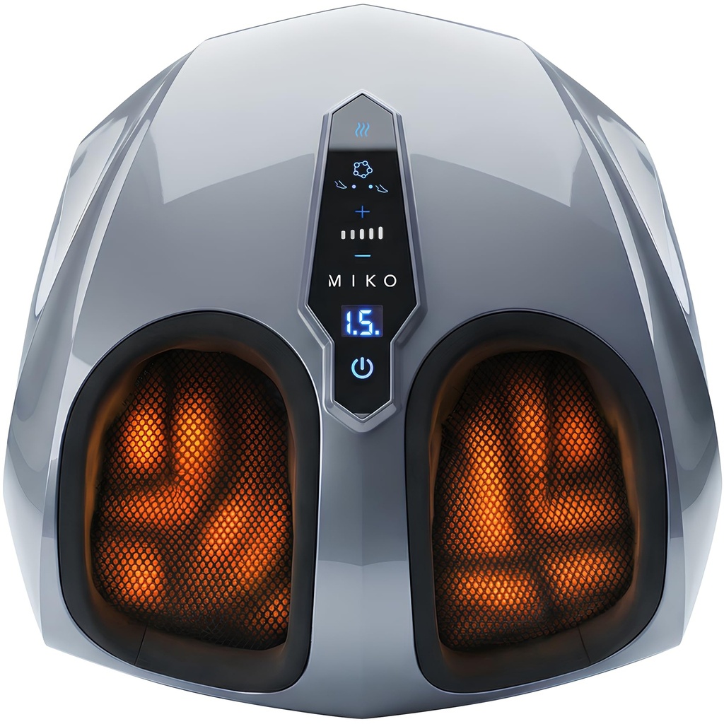 MIKO Foot Massager Machine with Deep-Kneading, Compression, Shiatsu, and Heat for Plantar Fa