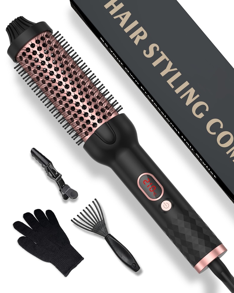 38mm Thermal Brush, UKLISS 4 in 1 Hot Hair Brush Set, 9/13-25/32mm Curling Iron for Short &